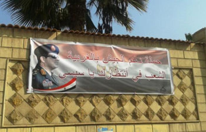 انتشار مكثف لعلم مصر وصور السيسى أمام ديوان محافظة الغربية