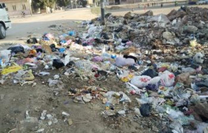 بالصور.. أكوام القمامة تغزو قرية خرسيت بمركز طنطا وتحيط بالمساكن والمدارس