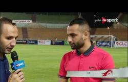 ستاد مصر - لقاء مع حسام حسن لاعب المقاولون العرب بين شوطي مباراة فريقه أمام الرجاء