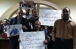 بالصور.. عمال شركة بتروتريد بالإسكندرية يواصلون إضرابهم