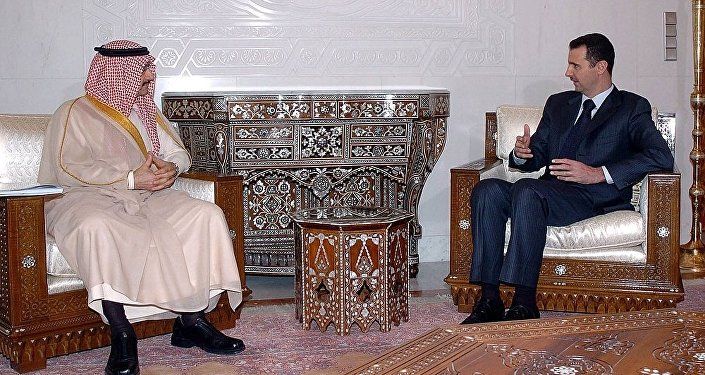 الوليد بن طلال مع الرئيس السوري بشار الأسد