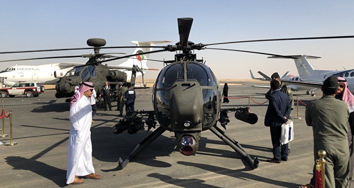 طائرة الحرس الوطني اي اتش اكس ساي صناعة أمريكية في معرض السعودية الدولي الأول للطيران