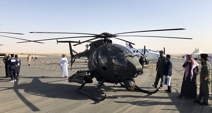 طائرة الحرس الوطني اي اتش اكس ساي صناعة أمريكية في معرض السعودية الدولي الأول للطيران
