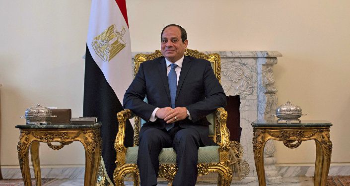 الرئيس المصري عبد الفتاح السيسي خلال لقائه مع وزير الخارجية الأمريكي مايك بومبيو في القاهرة
