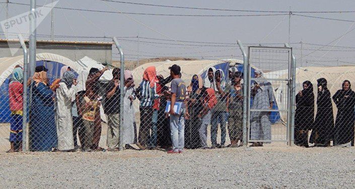 مخيم للنازحين العراقيين غرب الموصل، العراق