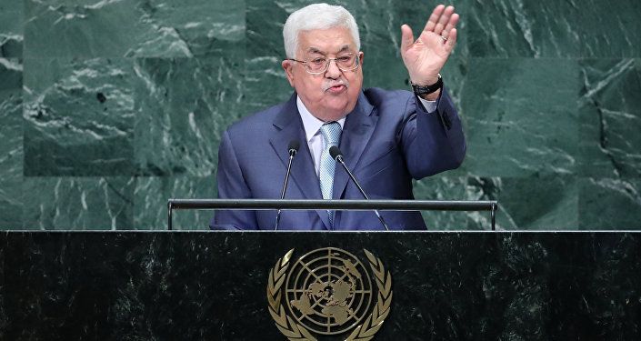 محمود عباس خلال كلمته أمام الجمعية العامة للأمم المتحدة