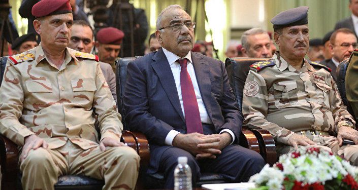 رئيس الوزراء العراقي عادل عبد المهدي يحضر الاحتفال بالذكرى السنوية الأولى لهزيمة داعش في بغداد