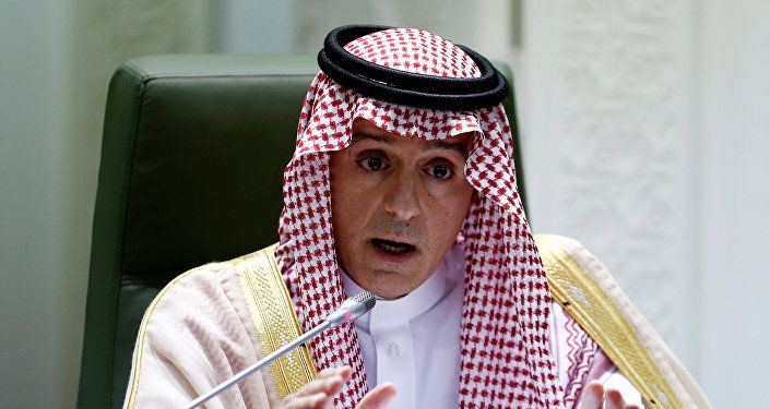 وزير الخارجية السعودي عادل الجبير يتحدث خلال مؤتمر صحفي في وزارة الخارجية في الرياض