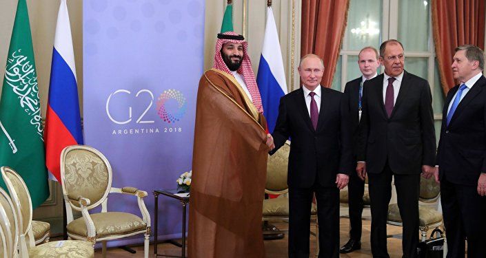 الرئيس الروسي فلاديمير بوتين يلتقي مع ولي العهد السعودي محمد بن سلمان