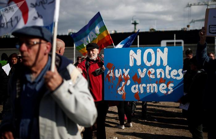 مظاهرة في فرنسا لمنع سفينة من حمل أسلحة إلى السعودية