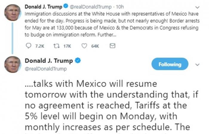 ترامب:لم يتم التوصل لاتفاق مع المكسيك وجار استكمال المحادثات اليوم