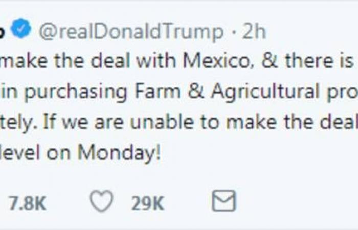 ترامب: هناك فرصة جيدة لعقد صفقة تجارية مع المكسيك