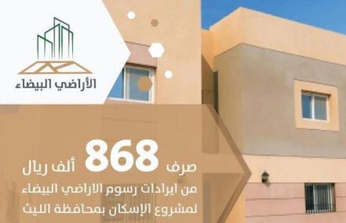 "الأراضي البيضاء" السعودي يصرف 868 ألف ريال لتطوير إسكان الليث