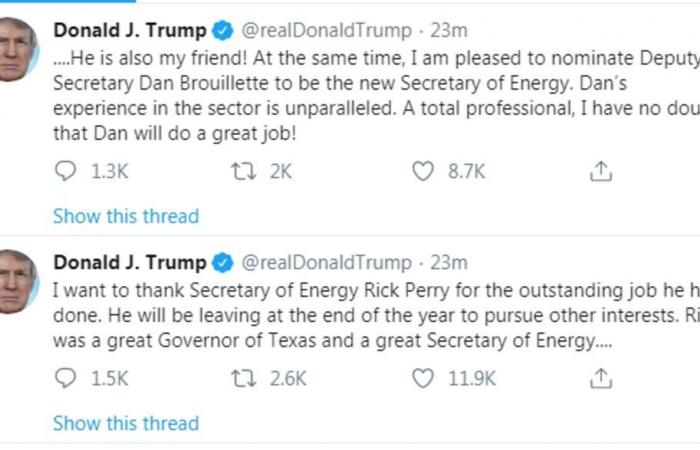 ترامب يعلن ترشيح "دان برويليت" وزيراً للطاقة