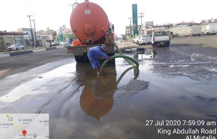 بعد الأمطار الغزيرة.. المياه تغمر شوارع بلدية الأحد والبلدية تستنفر