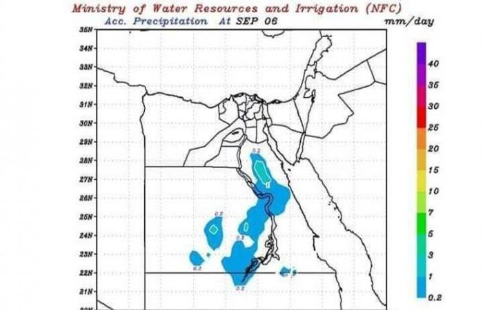 "التنبؤ بالفيضان" يعلن خريطة الأمطار على مصر في 72 ساعة