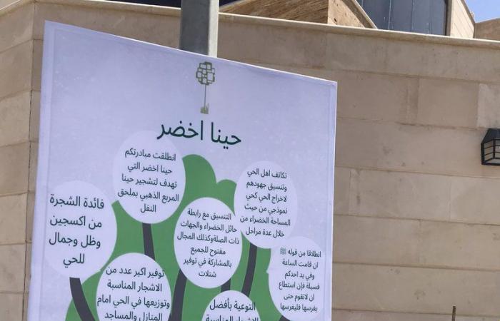 تدشين مبادرة تشجير حي ملحق النفل بمدينة حائل