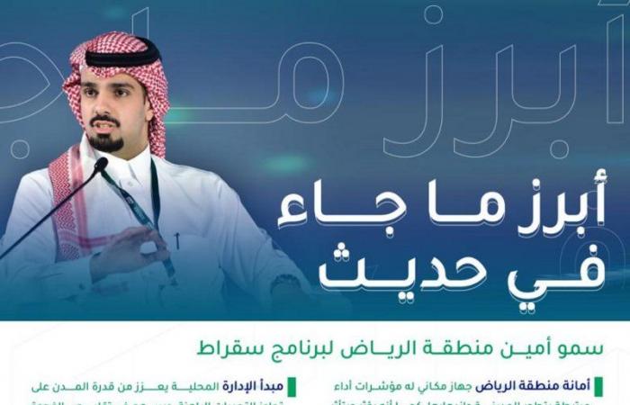 أمين الرياض: العاصمة تدخل مرحلة التركيز على تنفيذ المشاريع النوعية للارتقاء بجودة الحياة