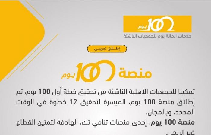 "تنامي" تطلق منصة أول 100 يوم للجمعيات الناشئة