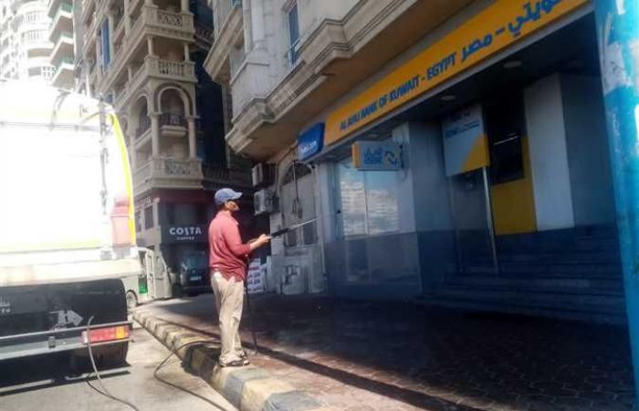 الإسكندرية تكافح الحشرات والقوارض برش وتعقيم الميادين والشوارع (صور)