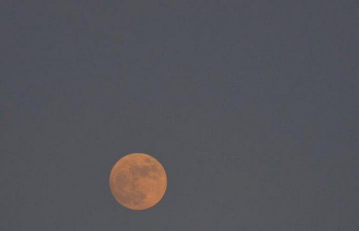 شاهد من سماء الرياض.. تجلى "القمر البرتقالي" في أبهى صوره