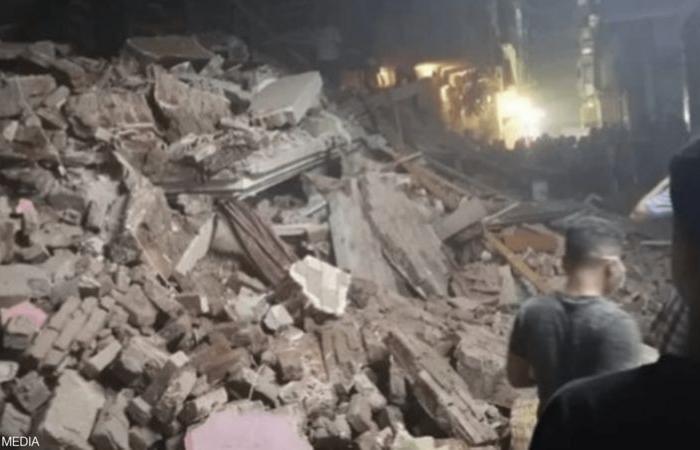 بشكل مفاجئ.. انهيار كامل لعقار من 4 طوابق شمالي العاصمة المصرية