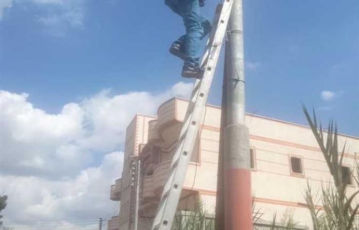 حملات للنظافة وصيانة كشافات الإنارة في مدن كفر الشيخ