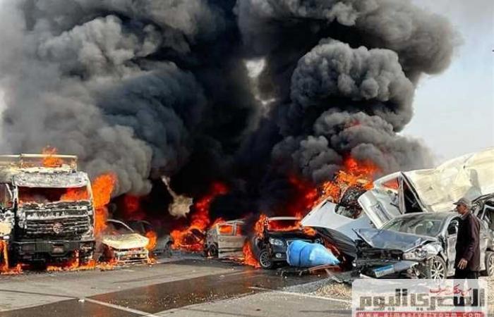 النائب العام: حادث سابق وراء اصطدام سيارة نقل بـ13 «ملاكي» على «الدائري الأوسطي»