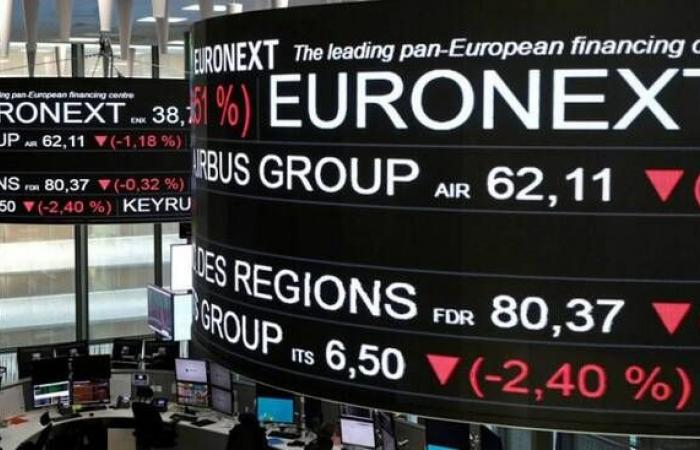 أداء متباين للأسهم الأوروبية في نهاية تعاملات الاثنين
