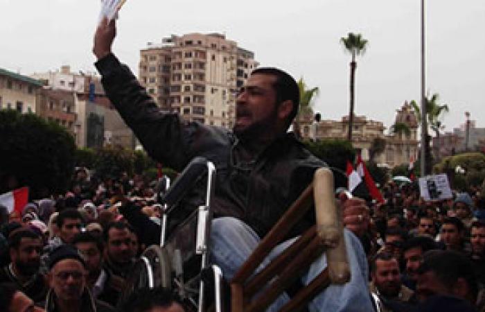 اعتصام ذوى الاحتياجات الخاصة لليوم الخامس أمام مبنى محافظة الشرقية