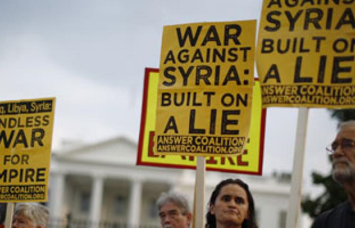 المئات يتظاهرون فى نيويورك ضد توجيه ضربة عسكرية لسوريا