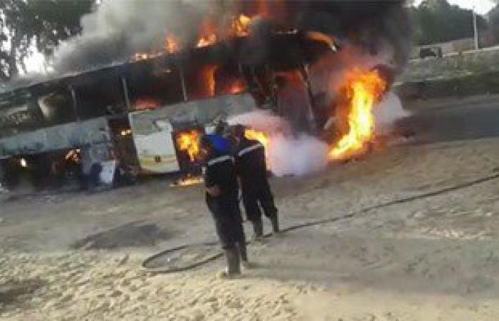 مجهولون يحرقون 4 أتوبيسات بمنطقة "أرض المولد" فى الشرقية