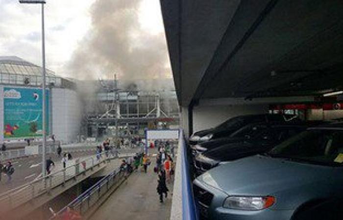 بالفيديو: لحظة انفجارى مطار بروكسيل وهروب المسافرين