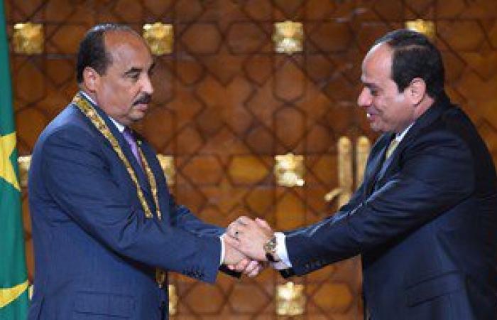 ننشر صور الرئيس السيسي يمنح نظيره الموريتاني قلادة النيل