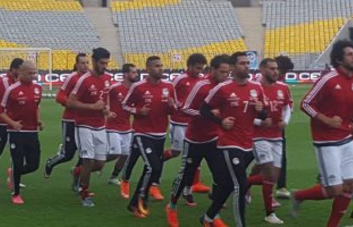 علم مصر وصور اللاعبين يزينان الطائرة الخاصة للجابون