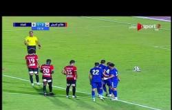 أحمد سمير يحرز هدف التعادل لفريق طلائع الجيش فى مرمى القناة فى الدقيقة 14 من زمن المباراة