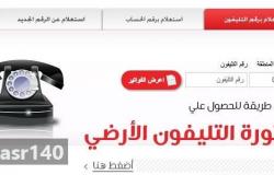 فاتورة التليفون الأرضي يناير 2019 الآن عبر موقع المصرية للاتصالات أونلاين