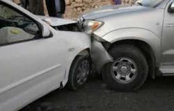 اصابة خمسة  أشخاص إثر حادث تصادم 3 سيارات في اربد