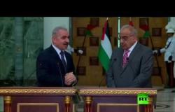 استقبال رئيس وزراء العراقي عادل عبد المهدي لنظيره الفلسطيني محمد اشتية