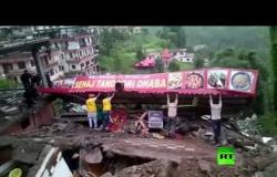 انهيار مبنى جراء الأمطار الغزيرة في الهند