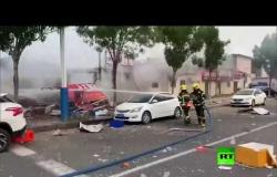 لحظة انفجار هائل بمصنع للغاز في الصين