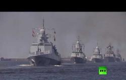 بروفة العرض البحري العسكري في سان بطرسبورغ