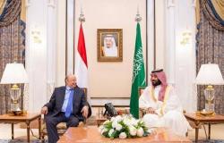 ولي العهد السعودي يجتمع برئيس اليمن لبحث الأوضاع في عدن