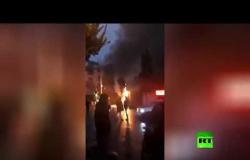 إحراق عدة مصارف في إيران