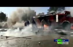 محتجون يقومون بأعمال شغب وتخريب في شوارع إيران