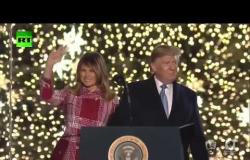 ترامب يضيء شجرة عيد الميلاد بحديقة البيت الأبيض