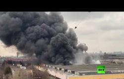 مروحيات تشارك في إطفاء حريق هائل في موسكو