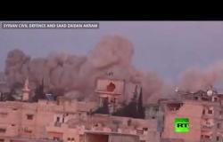 شاهد.. الجيش السوري يقصف مواقع المسلحين في معرة النعمان