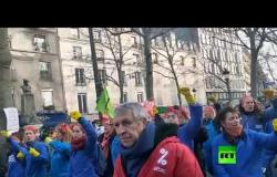 تظاهرات النقابات العمالية في باريس