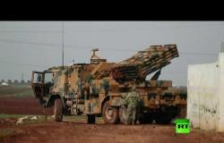 شاهد.. منظومات الصواريخ التركية تطلق النار نحو مواقع الجيش السوري